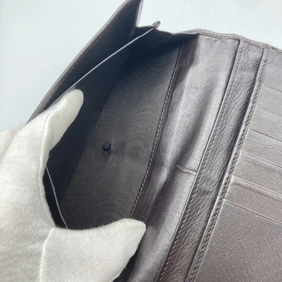 🤎🔹️GUCCI 🔹️ Leather long wallet Italy Guccissima heart Brown ✨️ - Picture 10 of 12